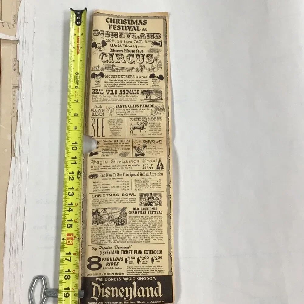 Vintage Disney land, circus Mickey Mouse Club 1955 opening year